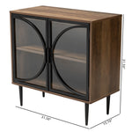 Load image into Gallery viewer, Baxton Studio Carter Mid-Century Modern Industrial Walnut Brown Finished Wood And Black Metal 2-Door Sideboard
