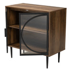 Load image into Gallery viewer, Baxton Studio Carter Mid-Century Modern Industrial Walnut Brown Finished Wood And Black Metal 2-Door Sideboard
