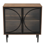 Load image into Gallery viewer, Baxton Studio Carter Mid-Century Modern Industrial Walnut Brown Finished Wood And Black Metal 2-Door Sideboard
