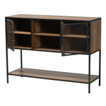 Load image into Gallery viewer, Baxton Studio Cardea Modern Industrial Walnut Brown Finished Wood And Black Metal 2-Door Sideboard
