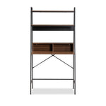 Load image into Gallery viewer, Baxton Studio Palmira Modern Industrial Walnut Brown Finished Wood And Black Metal Desk With Shelves
