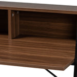 Load image into Gallery viewer, Baxton Studio Palmira Modern Industrial Walnut Brown Finished Wood And Black Metal Desk With Shelves
