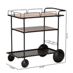 Load image into Gallery viewer, Baxton Studio Huntley Modern Industrial Walnut Brown Finished Wood And Black Metal Mobile Wine Cart
