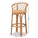 Load image into Gallery viewer, Baxton Studio Orchard Modern Bohemian Natural Brown Rattan Bar Stool
