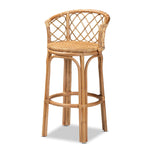 Load image into Gallery viewer, Baxton Studio Orchard Modern Bohemian Natural Brown Rattan Bar Stool
