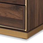 Load image into Gallery viewer, Baxton Studio Cormac Modern And Contemporary Walnut Brown Finished Wood And Gold Metal 8-Drawer Dresser
