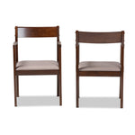 Load image into Gallery viewer, Baxton Studio Helene Mid-Century Modern Warm Grey Fabric And Dark Brown Finished Wood 2-Piece Dining Chair Set
