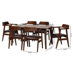 Load image into Gallery viewer, Baxton Studio Cleo Mid-Century Modern Espresso Fabric And Dark Brown Finished Wood 7-Piece Dining Set
