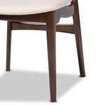 Load image into Gallery viewer, Baxton Studio Daria Mid-Century Modern Cream Fabric And Dark Brown Finished Wood 5-Piece Dining Set
