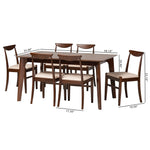 Load image into Gallery viewer, Baxton Studio Delphina Mid-Century Modern Cream Fabric And Dark Brown Finished Wood 7-Piece Dining Set
