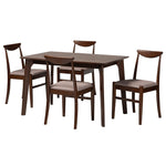 Load image into Gallery viewer, Baxton Studio Delphina Mid-Century Modern Warm Grey Fabric And Dark Brown Finished Wood 5-Piece Dining Set
