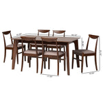 Load image into Gallery viewer, Baxton Studio Delphina Mid-Century Modern Warm Grey Fabric And Dark Brown Finished Wood 7-Piece Dining Set
