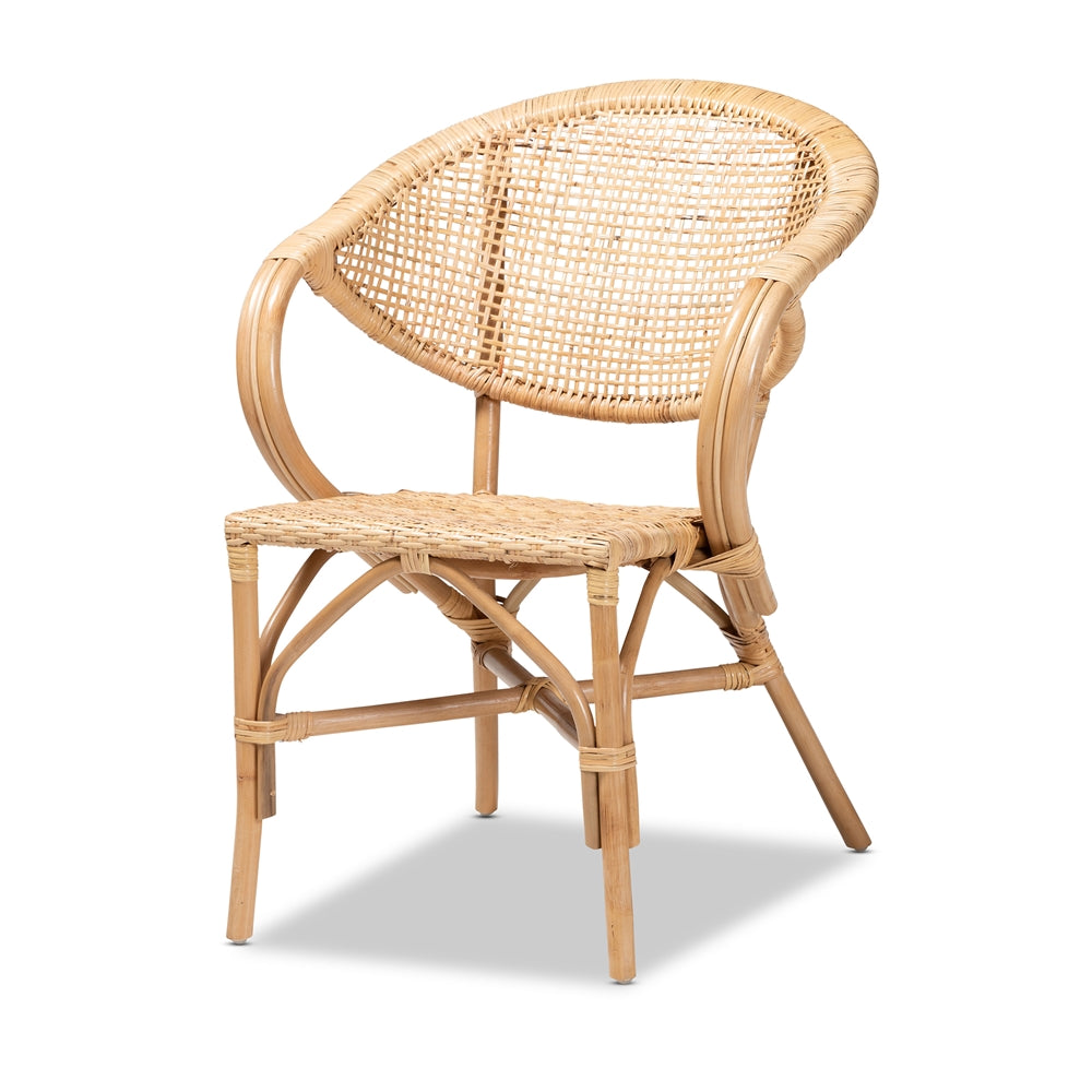 Baxton Studio Varick Modern Bohemian Natural Brown Finished Rattan Dining Chair