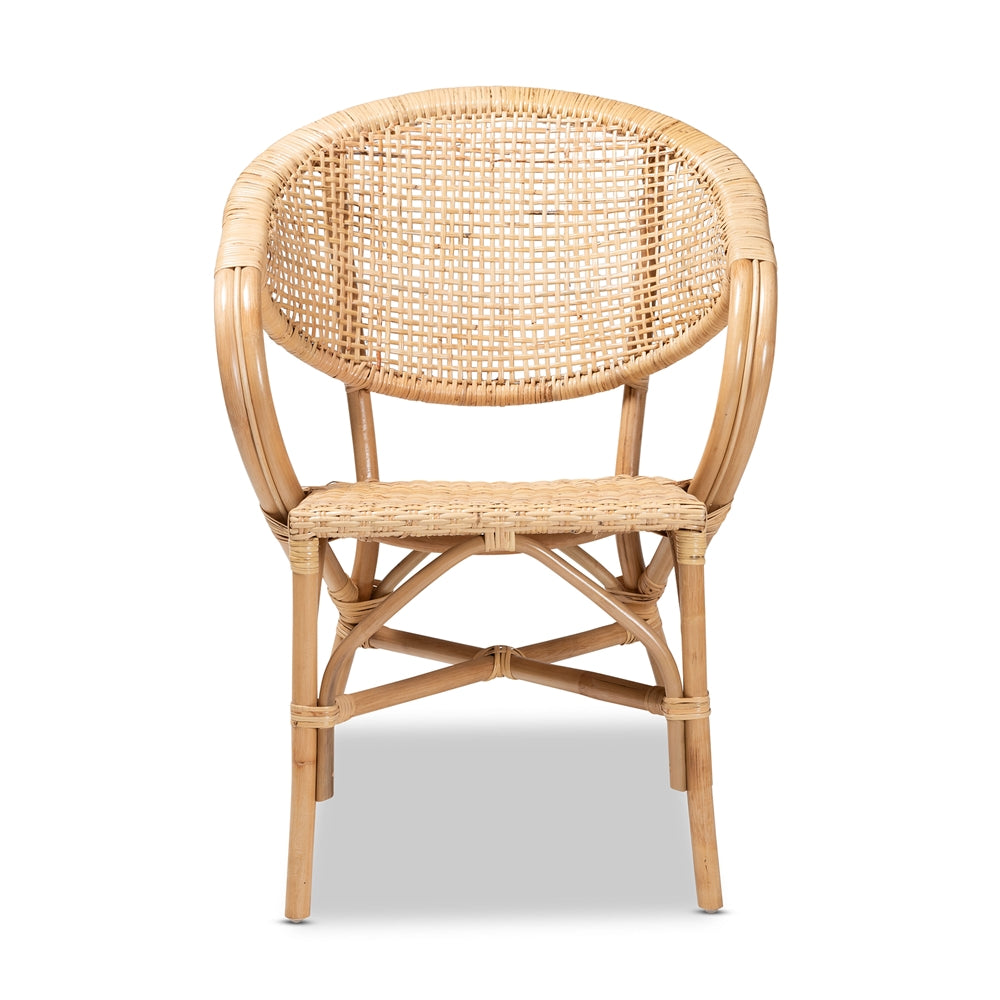 Baxton Studio Varick Modern Bohemian Natural Brown Finished Rattan Dining Chair