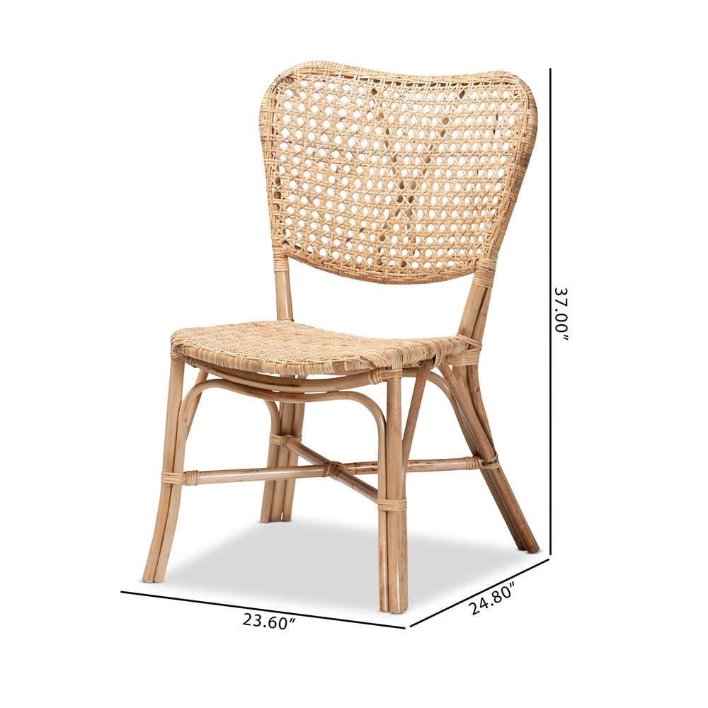 Baxton Studio Nadira Modern Bohemian Natural Brown Finished Rattan Dining Chair