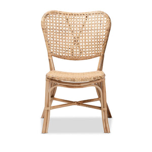 Baxton Studio Nadira Modern Bohemian Natural Brown Finished Rattan Dining Chair