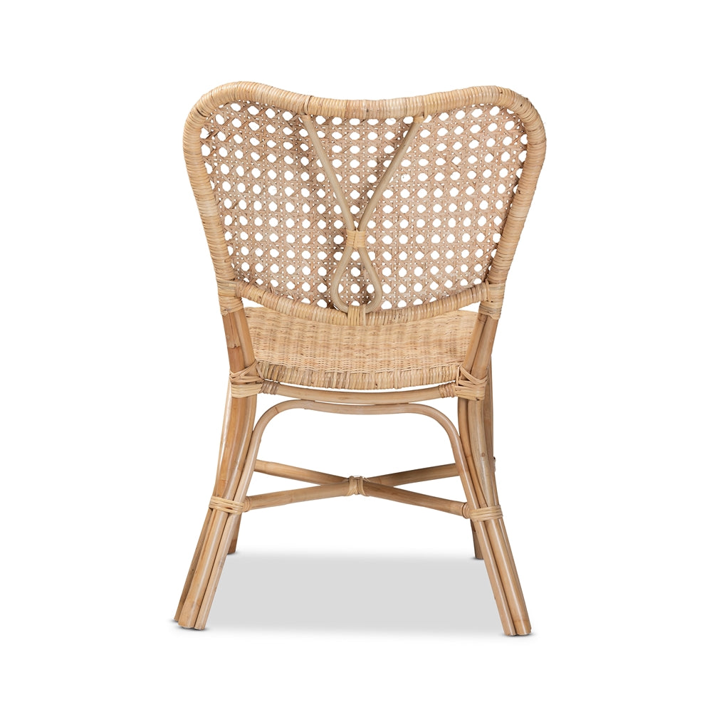 Baxton Studio Nadira Modern Bohemian Natural Brown Finished Rattan Dining Chair