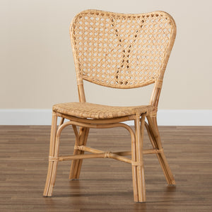 Baxton Studio Nadira Modern Bohemian Natural Brown Finished Rattan Dining Chair