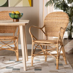 Load image into Gallery viewer, Baxton Studio Genna Modern Bohemian Natural Brown Finished Rattan Dining Chair
