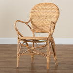 Load image into Gallery viewer, Baxton Studio Genna Modern Bohemian Natural Brown Finished Rattan Dining Chair
