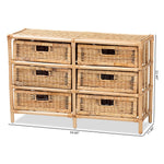 Load image into Gallery viewer, Baxton Studio Dariana Modern Bohemian Natural Brown Rattan 6-Drawer Storage Cabinet
