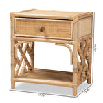 Load image into Gallery viewer, Baxton Studio Camara Modern Bohemian Natural Brown Rattan 1-Drawer Nightstand
