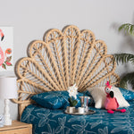 Load image into Gallery viewer, Baxton Studio Variel Modern Bohemian Natural Brown Rattan Queen Size Standalone Headboard
