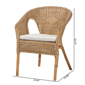 Baxton Studio Abbey Modern Bohemian Natural Brown Antique Rattan Dining Chair