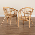 Load image into Gallery viewer, Baxton Studio Alleta Modern Bohemian Natural Brown Rattan 2-Piece Dining Chair Set
