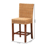 Load image into Gallery viewer, Baxton Studio Racquel Modern Bohemian Natural Rattan And Mahogany Wood Counter Stool
