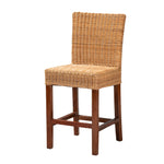 Load image into Gallery viewer, Baxton Studio Racquel Modern Bohemian Natural Rattan And Mahogany Wood Counter Stool
