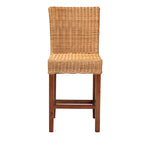 Load image into Gallery viewer, Baxton Studio Racquel Modern Bohemian Natural Rattan And Mahogany Wood Counter Stool
