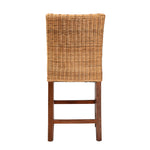 Load image into Gallery viewer, Baxton Studio Racquel Modern Bohemian Natural Rattan And Mahogany Wood Counter Stool
