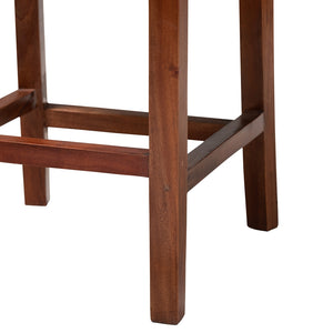 Baxton Studio Racquel Modern Bohemian Natural Rattan And Mahogany Wood Counter Stool