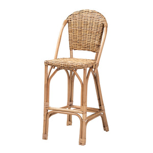 Baxton Studio Neola Modern Bohemian Natural Rattan Bar Stool