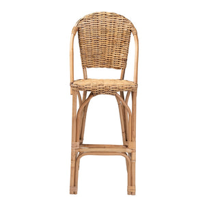 Baxton Studio Neola Modern Bohemian Natural Rattan Bar Stool