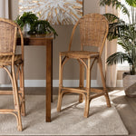 Load image into Gallery viewer, Baxton Studio Neola Modern Bohemian Natural Rattan Bar Stool
