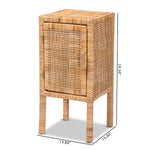 Load image into Gallery viewer, Baxton Studio Vivan Modern Bohemian Natural Brown Rattan 1-Door Nightstand
