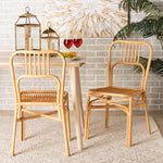 Load image into Gallery viewer, Baxton Studio Ivora Modern Bohemian Natural Brown Rattan 2-Piece Dining Chair Set
