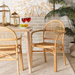 Load image into Gallery viewer, Baxton Studio Tugera Modern Bohemian Natural Brown Rattan Dining Chair
