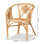 Load image into Gallery viewer, Baxton Studio Kagama Modern Bohemian Natural Brown Rattan Dining Chair
