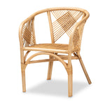 Load image into Gallery viewer, Baxton Studio Kagama Modern Bohemian Natural Brown Rattan Dining Chair
