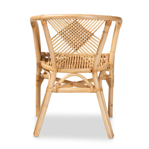 Baxton Studio Kagama Modern Bohemian Natural Brown Rattan Dining Chair