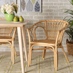 Load image into Gallery viewer, Baxton Studio Kaka Modern Bohemian Natural Brown Rattan Dining Chair
