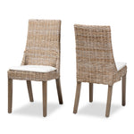 Load image into Gallery viewer, Baxton Studio Toby Modern Bohemian Grey Rattan 2-Piece Dining Chair Set
