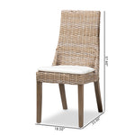 Load image into Gallery viewer, Baxton Studio Toby Modern Bohemian Grey Rattan 2-Piece Dining Chair Set
