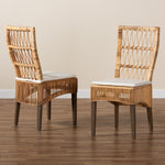 Load image into Gallery viewer, Baxton Studio Sullivan Modern Bohemian Natural Brown Rattan 2-Piece Dining Chair Set
