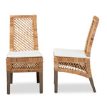 Load image into Gallery viewer, Baxton Studio Argos Modern Bohemian Natural Brown Rattan 2-Piece Dining Chair Set
