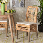 Load image into Gallery viewer, Baxton Studio Argos Modern Bohemian Natural Brown Rattan 2-Piece Dining Chair Set
