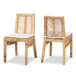 Load image into Gallery viewer, Baxton Studio Suci Modern Bohemian Natural Brown Rattan 2-Piece Dining Chair Set
